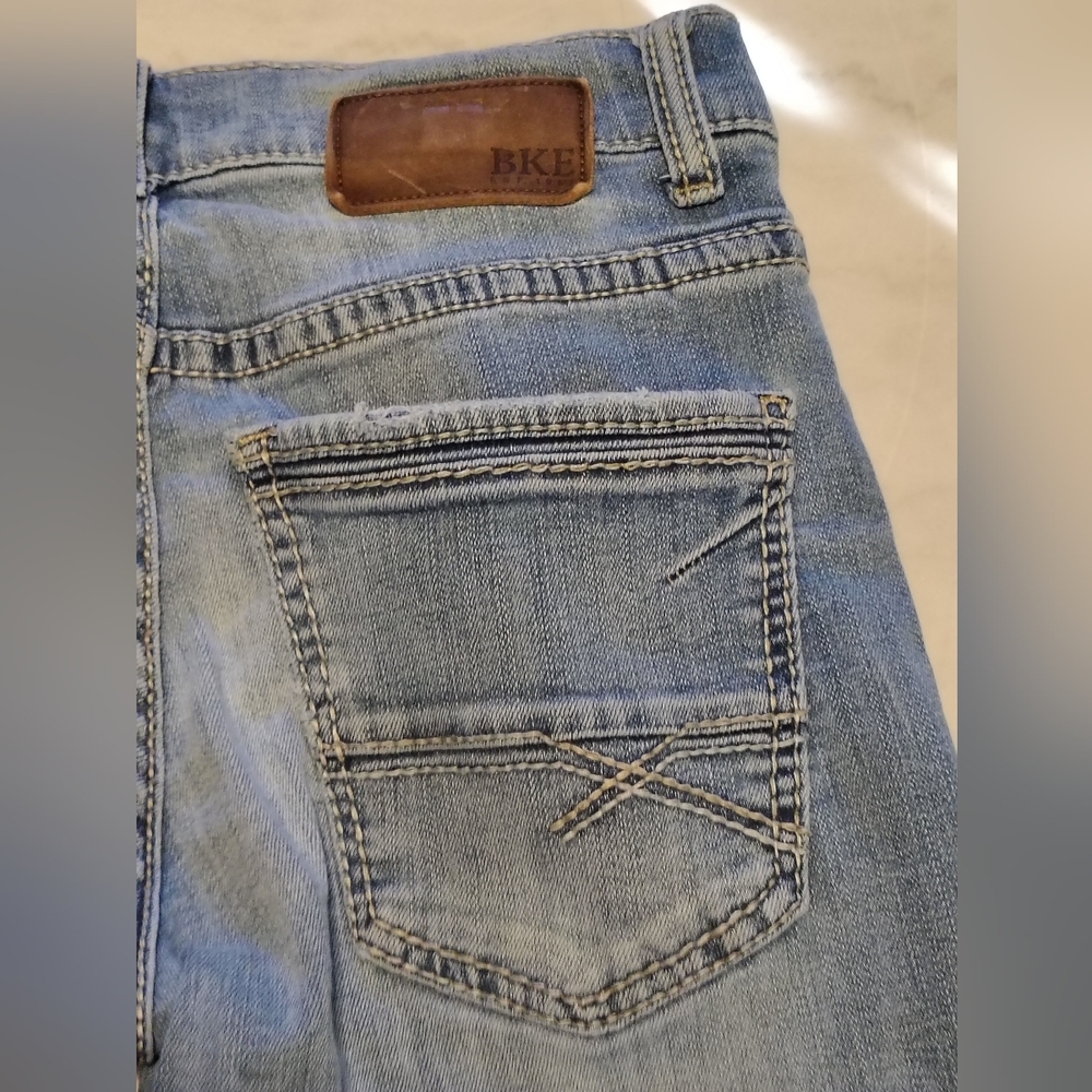 BKE Aiden Vintage Acid Wash Light Blue Denim Straight Leg Jeans Size 28 X 30 - Picture 5 of 11
